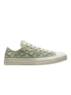 Converse Low Top Lace Sneakers in Sage Green and White